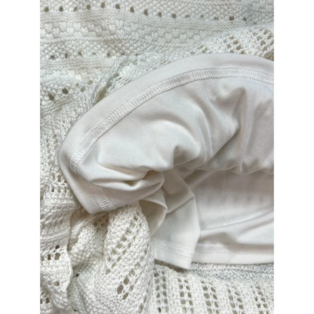 Abercrombie & Fitch Strapless Crochet Style Maxi Dress Cream Size Medium NWT